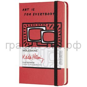 Книжка зап.Moleskine Pocket KEITH HARING нелин. красная LEKH01QP012