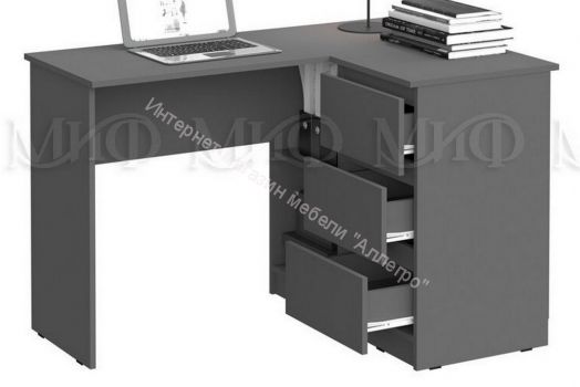 Стол письменный угловой Челси Графит, Графит