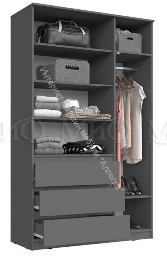 Шкаф 1200 Челси Графит, Графит