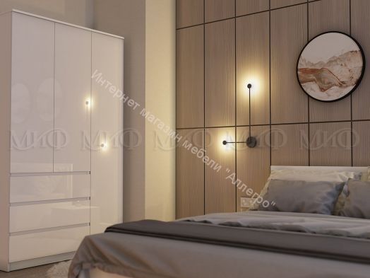 Шкаф 1200 Челси Белый глянец холодный, Дуб Сонома