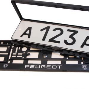 Номерные рамки для номера Peugeot - черные