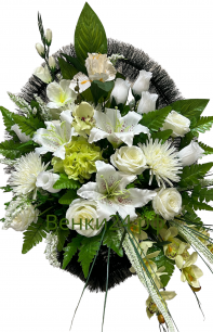 Ритуальная корзина "Ладья №9 Лилии,розы,архидея.