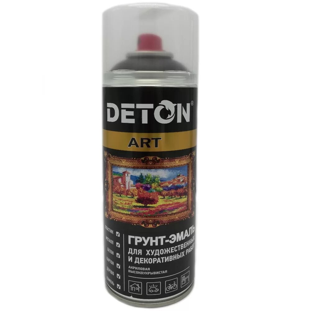 Deton ART Грунт-эмаль с молотковым эффектом, название цвета "Серебристо-серый", в аэрозольном баллоне, объем 520мл.