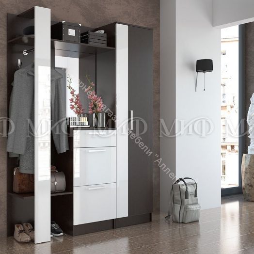Шкаф платяной Мартина Белый глянец/Венге