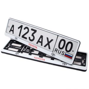 Номерные рамки под номера Toyota - белые 1