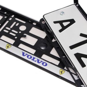 Номерные рамки под номера Volvo "Prancing Moose" - серебро 2