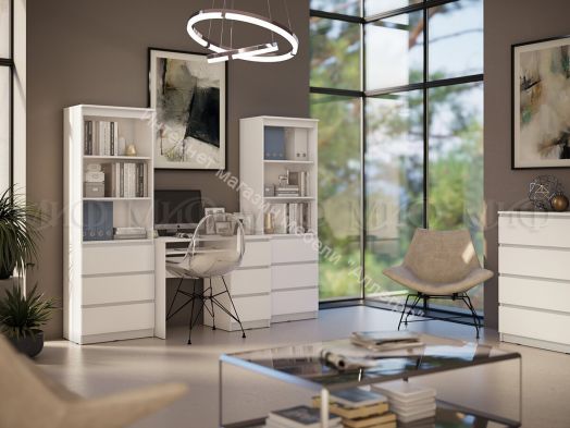 Стеллаж Челси Белый глянец холодный, Белый