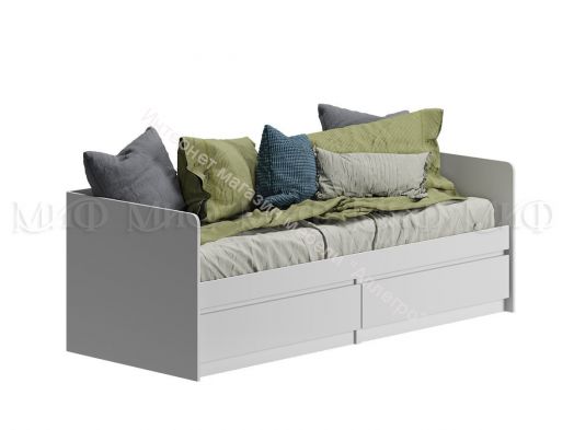 Кровать Челси 800х2000 мм Белый глянец холодный, Белый