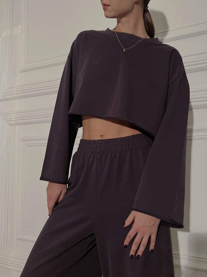 Кофта укороченная графит