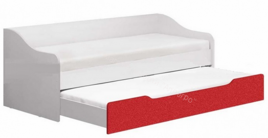 Кровать выдвижная Вега Алфавит 900х2000 мм  Красный, Белый