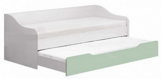 Кровать выдвижная Вега Алфавит 900х2000 мм  Мята, Белый