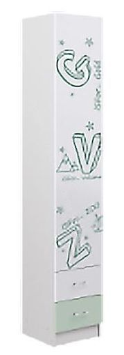 Пенал закрытый  Вега Алфавит Мята, Белый