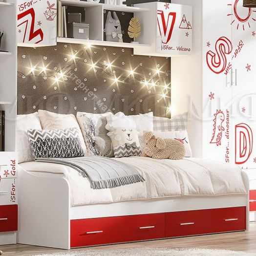 Детская Вега Алфавит Красный, Белый