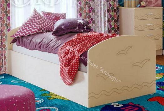 Кровать "Юниор-2" 2,0*0,8 м Ваниль, Дуб беленый