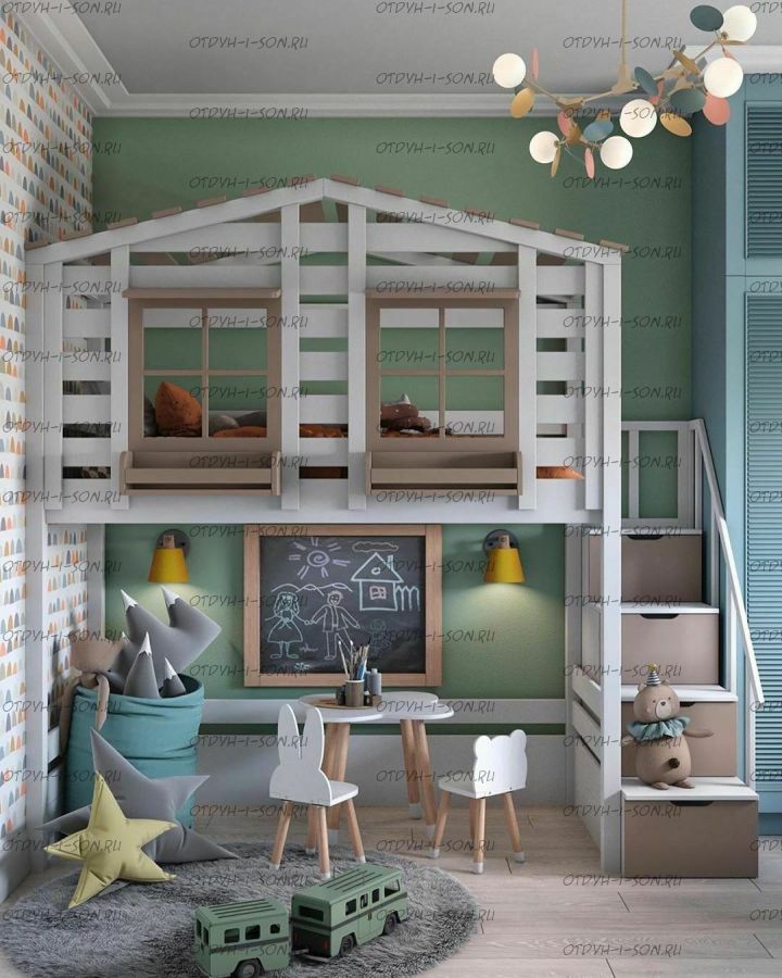 Кровать-чердак Домик Roof №40С