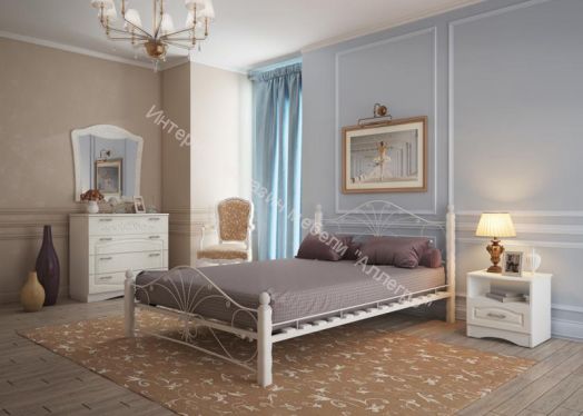 Кровать "Фортуна 1" КМД 2.01 (Белая) 1200