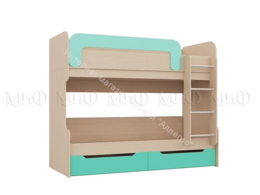 Кровать-чердак "Юниор-1"  1,8*0,8 м Бирюза матовая