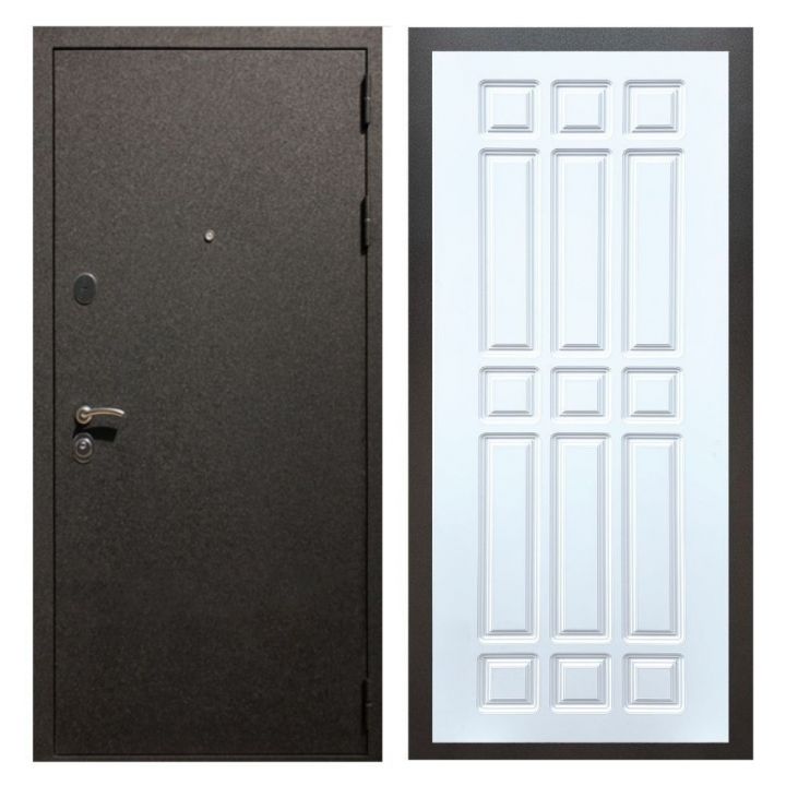 Дверь входная металлическая Great Doors X5 Черный крокодил ФЛ-33 Белый Софт