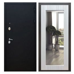Дверь входная Great Doors X5 Черный муар Зеркало 18 Сандал Светлый