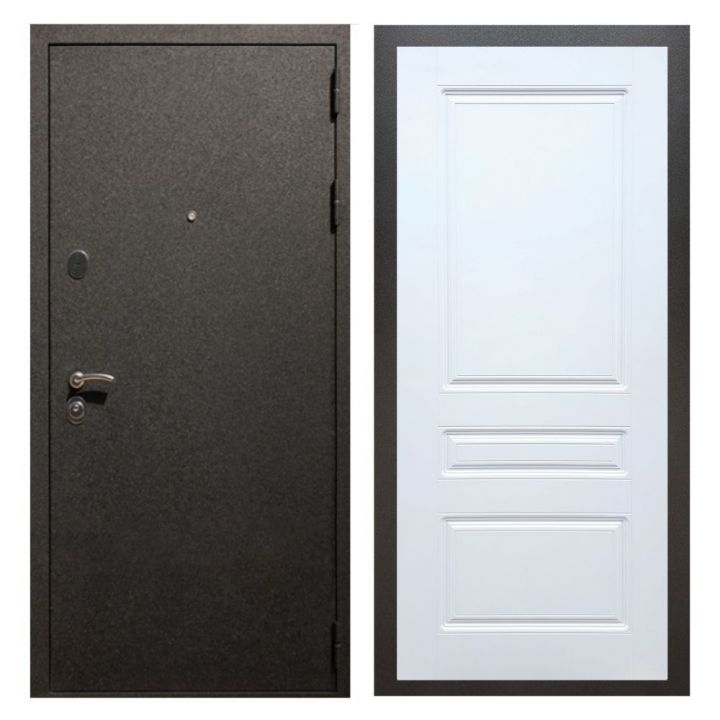 Дверь входная металлическая Great Doors X5 Черный крокодил ФЛ-243 Белый Софт