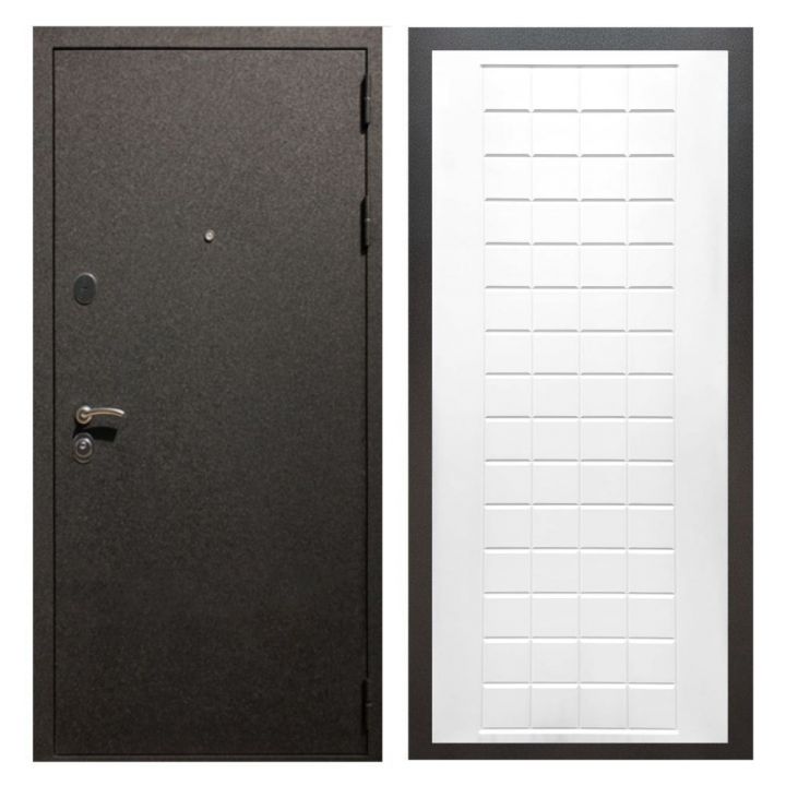 Дверь входная металлическая Great Doors X5 Черный крокодил ФЛ-256 Белый Софт