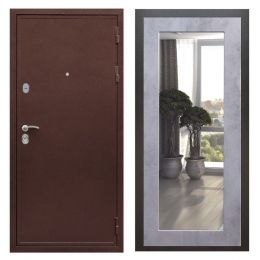 Дверь входная Great Doors Х5 Антик Медь Зеркало 18 Бетон Светлый