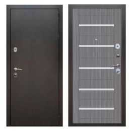 Дверь входная Great Doors Х5 Серебро Антик Царга СБ-14 Лиственница Серая Белый Лакобель