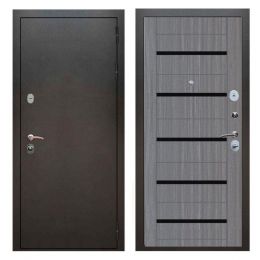 Дверь входная Great Doors Х5 Серебро Антик Царга СБ-14 Лиственница Серая Темный Лакобель