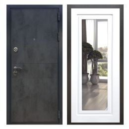 Дверь входная Great Doors X290 Бетон Темный Зеркало Мини ФЛЗ-120 Белый Софт