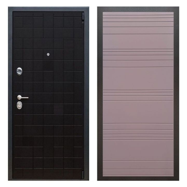 Дверь входная металлическая Great Doors Х12 Тетрис Ясень Черный ФЛ-14 Ясень Шоколад