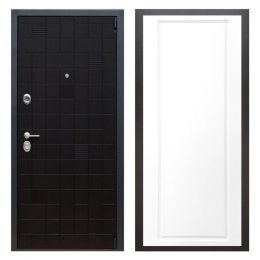 Дверь входная металлическая Great Doors Х12 Тетрис Ясень Черный ФЛ-119 Белый Софт
