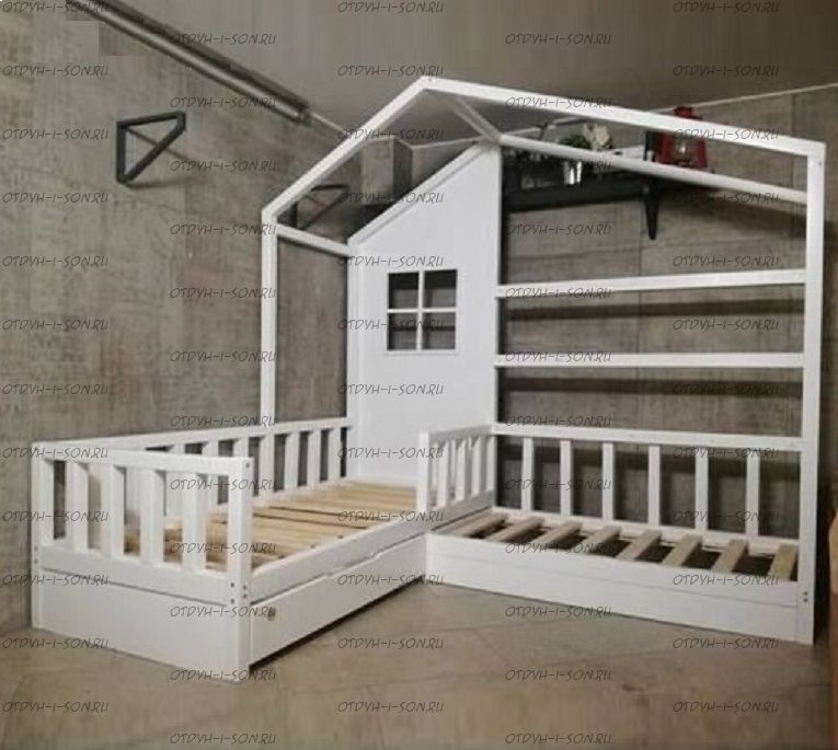 Кровать Домик угловой Fairy Land №32 (для двоих детей)