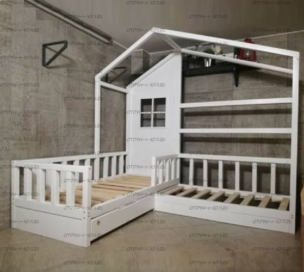 Кровать Домик угловой Fairy Land №32 (для двоих детей)