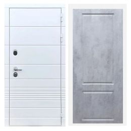 Дверь входная Great Doors X-TR Белый Софт ФЛ-117 Бетон Темный