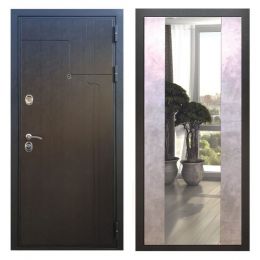 Дверь входная Great Doors Х246 Венге Зеркало Макси Бетон Светлый
