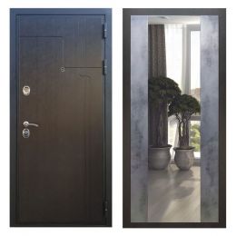 Дверь входная Great Doors Х246 Венге Зеркало Макси Бетон Темный