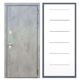 Дверь входная Great Doors Х22 Бетон Темный Сити Белый Ясень