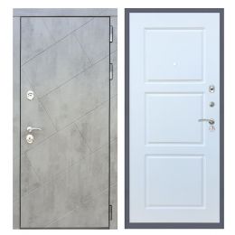 Дверь входная Great Doors Х22 Бетон Темный ФЛ-3 Белый Софт