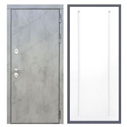 Дверь входная Great Doors Х22 Бетон Темный ФЛ-68 Белый Софт