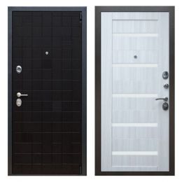 Дверь входная металлическая Great Doors Х12 Тетрис Ясень Черный Царга СБ-14 Сандал Светлый Белый Лакобель