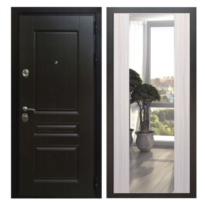 Дверь входная Great Doors Х Премиум Венге Зеркало Макси Сандал Светлый