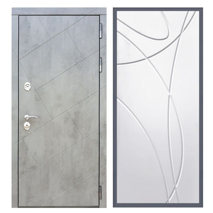 Дверь входная Great Doors Х22 Бетон Темный ФЛ-247 Белый Софт