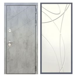 Дверь входная Great Doors Х22 Бетон Темный ФЛ-247 Белый Ясень