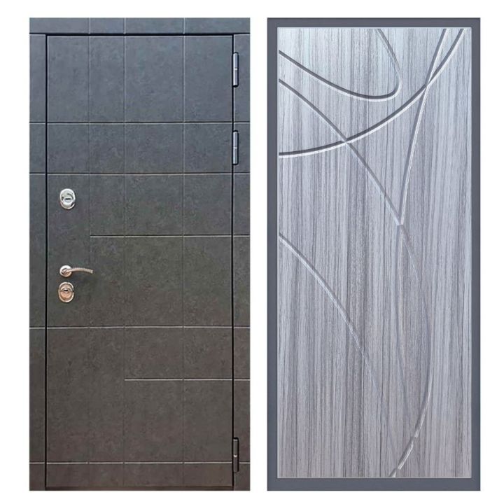 Дверь входная Great Doors Х21 Штукатурка Графит ФЛ-247 Сандал Серый