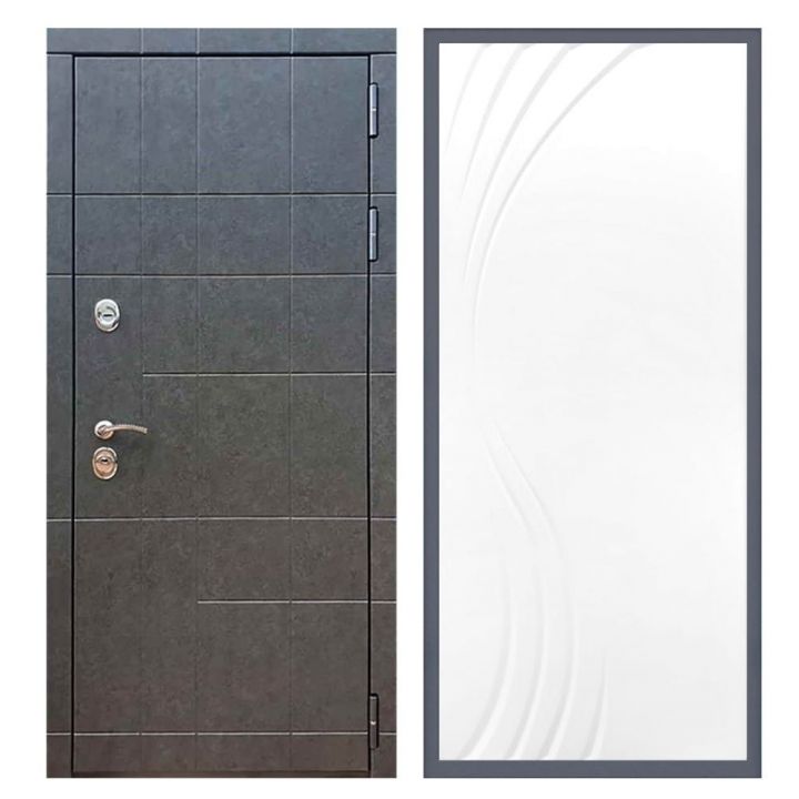 Дверь входная Great Doors Х21 Штукатурка Графит ФЛ-255 Белый Софт
