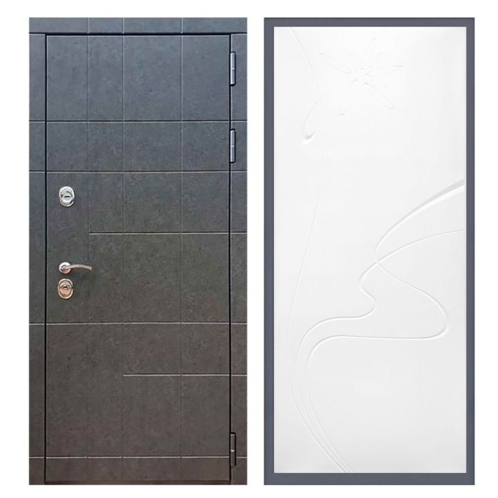 Дверь входная Great Doors Х21 Штукатурка Графит ФЛ-256 Белый Софт