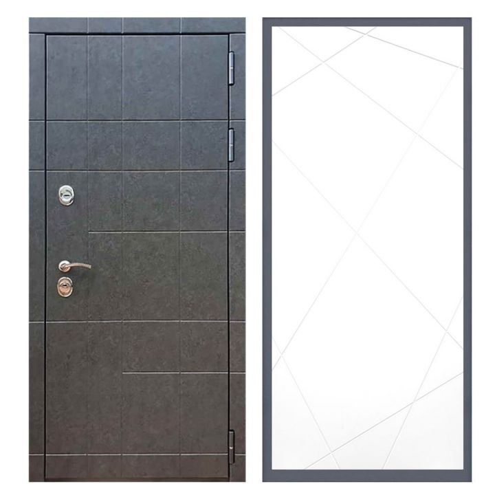 Дверь входная Great Doors Х21 Штукатурка Графит ФЛ-291 Белый Софт