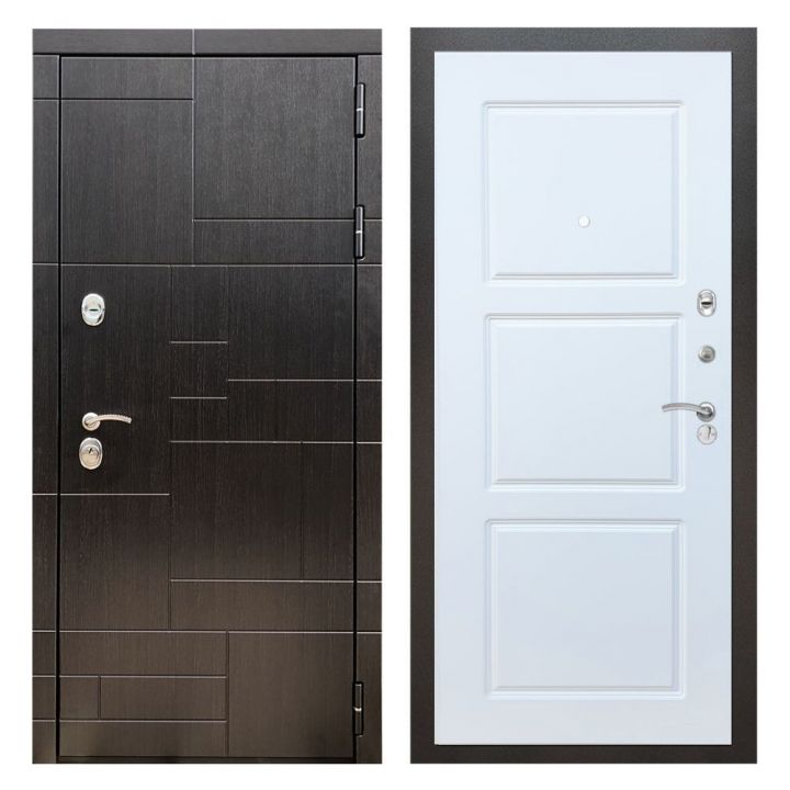 Дверь входная металлическая Great Doors Х20 Венге ФЛ-14 Белый Софт