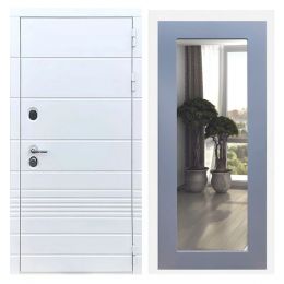 Дверь входная Great Doors X-TR Белый Софт Зеркало 18 Силк Титан