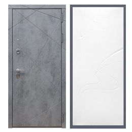 Дверь входная Great Doors Х13 Бетон Темный ФЛ-258 Белый Софт